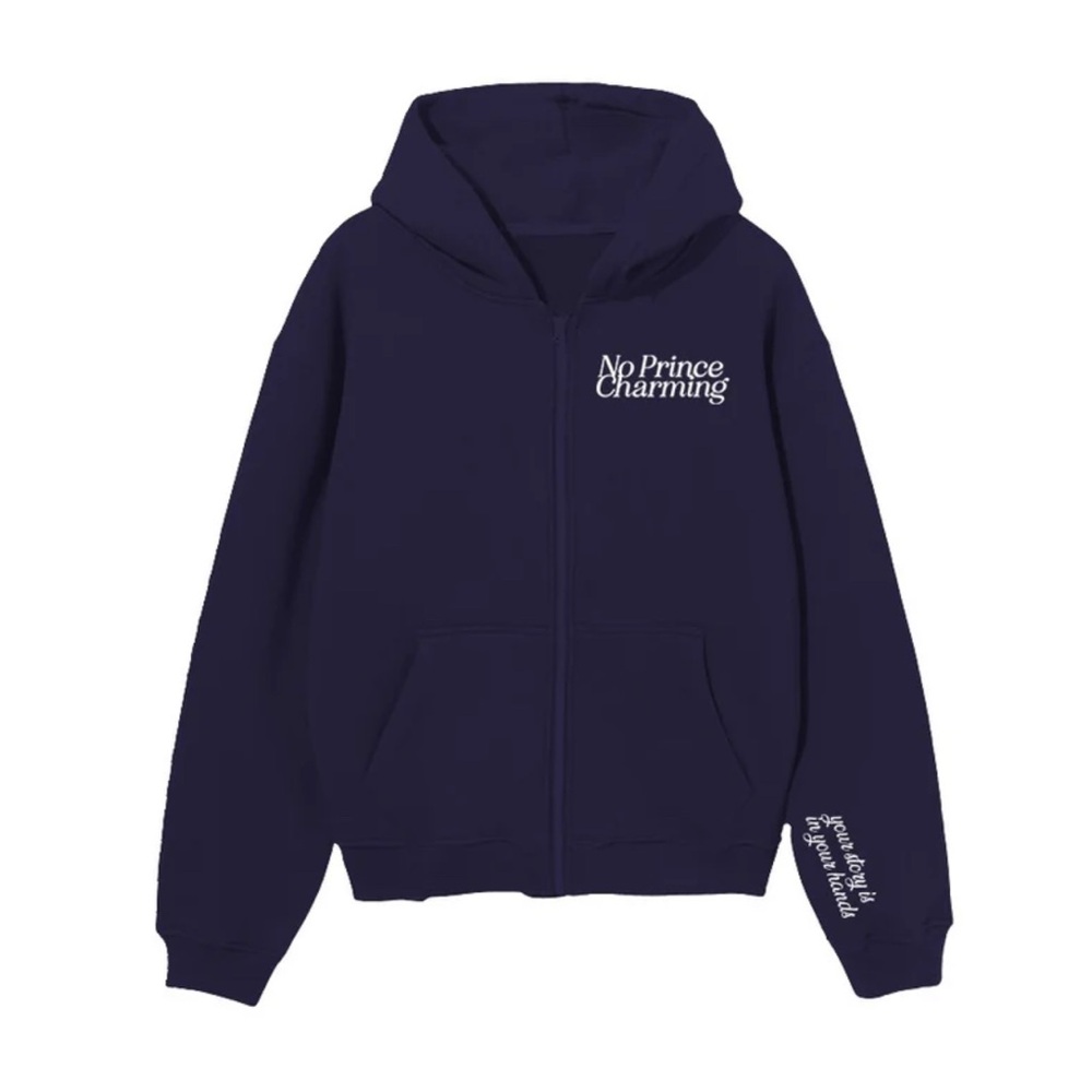 “No Prince Charming” Navy Hoodie - Brand New Without Tags - Sold Out Online - Picture 3 of 8